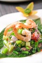 Thai dressed spicy salad with prawn Royalty Free Stock Photo