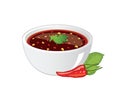 Thai Dried Chili Dipping Sauce with Chili pepper on white background.