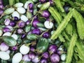 Thai Eggplants and Winged Bean fresh Vegetables Royalty Free Stock Photo