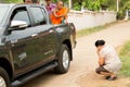 Thai elderly people celebrate Songkran festival or Thai New Year