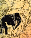 Thai elephant painting