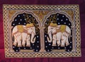 Thai elephant tapestries by hand Royalty Free Stock Photo