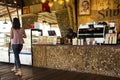 Thai employee made hot and cold drinks for thai people and foreign travelers eat and drink at luxury coffee shop local style on