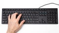 Thai & English Computer Keyboard with Hands Typing Royalty Free Stock Photo