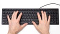 Thai & English Computer Keyboard with Hands Typing Royalty Free Stock Photo