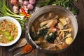 [Thai Esan food] Boiled chicken, Thai Esan local food, Thailand