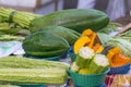 Thai exotic vegetables in market