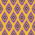 Thai fabric pattern. Yellow and purple tone. Pattern for Thai style fashion concept Royalty Free Stock Photo