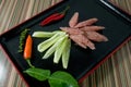 Thai Fermented Sausages or Thai Fermented Sausage Royalty Free Stock Photo