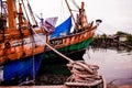 Thai Fishing Boats are Parked at the Southern Port of Thailand.