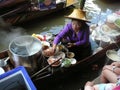 Thai Floating Market Damnoen Saduak selling their wares