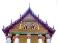 Thai floral stucco net pattern in the tympanum of Thai temple.