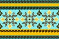Thai Folk Pattern Style Blue Border Textile Design Royalty Free Stock Photo