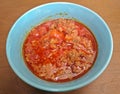 Thai Food appetizer, Nam Prik Aong, Thai Northern Style Pork and Tomato Relish.