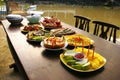 Thai food on the boat Royalty Free Stock Photo