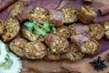 Thai food, Close-up of Northern Thai spicy sausage or Royalty Free Stock Photo