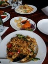 Thai food feast with various food selctions Royalty Free Stock Photo