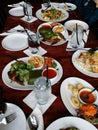 Thai food feast with various food selctions Royalty Free Stock Photo