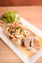 Thai food fried fish with mango salad Royalty Free Stock Photo