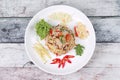 Thai food, Fried jasmine rice with ginger.