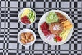 Thai food ,Fried jasmine rice with shrimp paste, Kao Klok Kapi in Thai and side dish Royalty Free Stock Photo