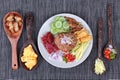 Thai food ,Fried jasmine rice with shrimp paste, Kao Klok Kapi in Thai and side dish Royalty Free Stock Photo