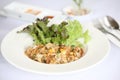 Thai food fried noodle with egg and pork Royalty Free Stock Photo