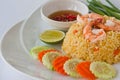 Thai food fried rice with shrimp Royalty Free Stock Photo