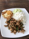 Thai food Fried Stir Basil with Minced pork