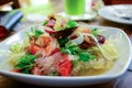 Thai food : Glass Noodle,seafood,Nut Spicy Salad (Yum Woon Sen)