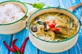 Thai food green curry chicken Royalty Free Stock Photo