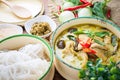 Thai food green curry chicken Royalty Free Stock Photo