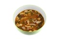 This is a Thai food of Hot and sour soup pork cartilage,Tom sab.