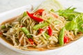 Thai food hot and spicy papaya salad