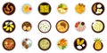 Thai food icons set, flat style Royalty Free Stock Photo