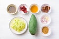 Recipes of spicy green mango salad Tum Ma Muang