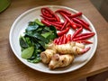 Thai food ingredients spice herb chilli