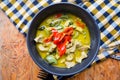 Thai food Kaeng Khiao Wan green curry with pork Royalty Free Stock Photo