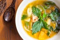Thai food, Kang liang, Shrimp mushhroom and vegetable