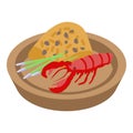 Thai food red cancer icon, isometric style