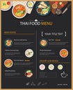 Thai food restaurant menu template flat design