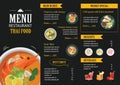 Thai food restaurant menu template flat design Royalty Free Stock Photo