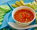 Thai food, spicy crab egg paste