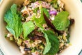 Thai food spicy minced pork salad Larb