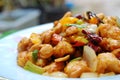 Thai food,stir fired chickken with cashew nuts Royalty Free Stock Photo