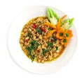 Thai food Stir-fried Chicken spicy and Thai basil Royalty Free Stock Photo