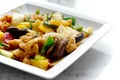 Thai food - stirred vegetable and pork Royalty Free Stock Photo