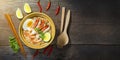 Thai food style noodle, tom yum kung Royalty Free Stock Photo