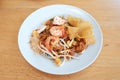 Thai food style, Pad Thai, Stir-fried rice noodles Royalty Free Stock Photo