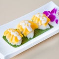 Thai food, Sweet mango with sticky rice Royalty Free Stock Photo